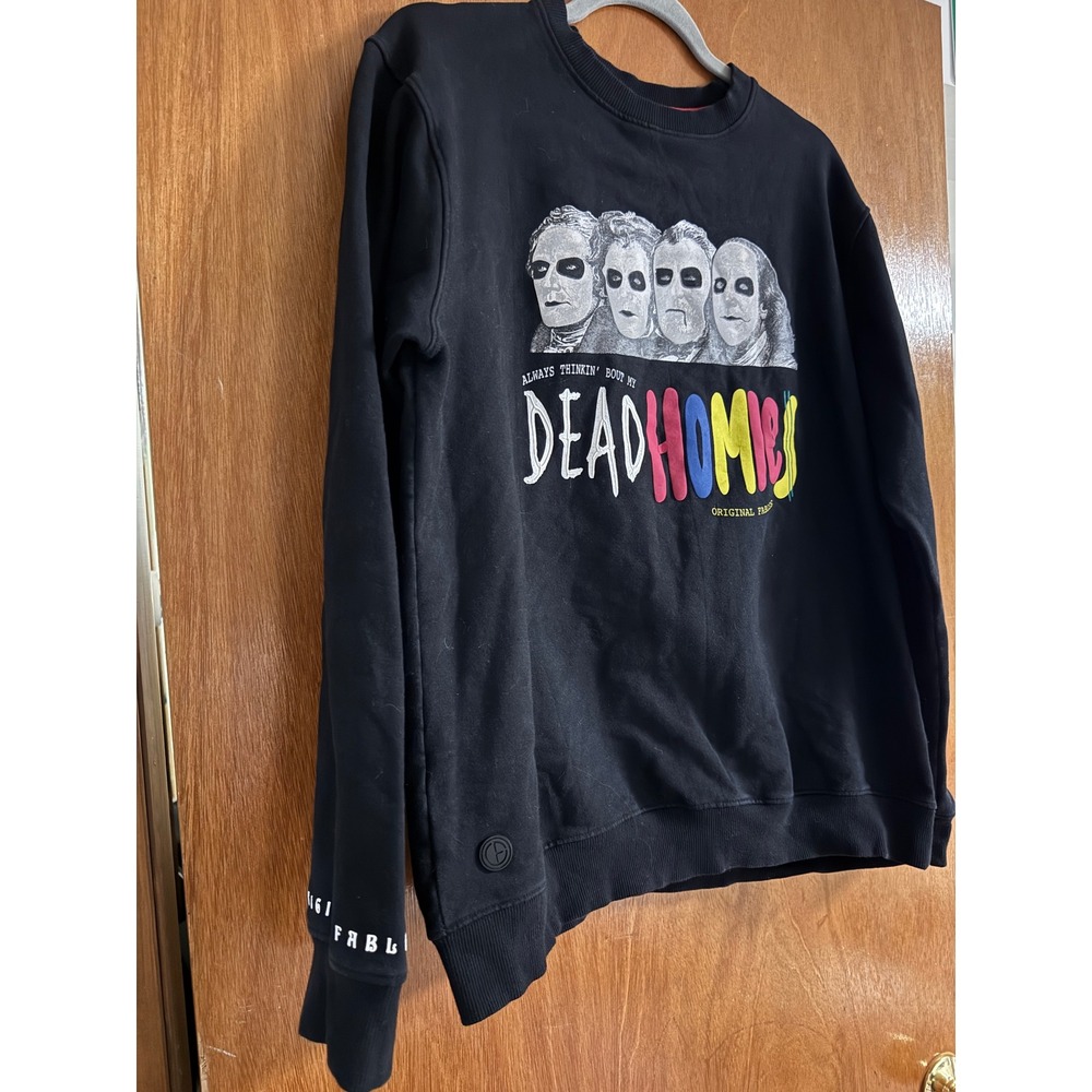 Original Fables Dead Homies Graphic Sweatshirt Black Mens Large Founding Fathers - Picture 5 of 6